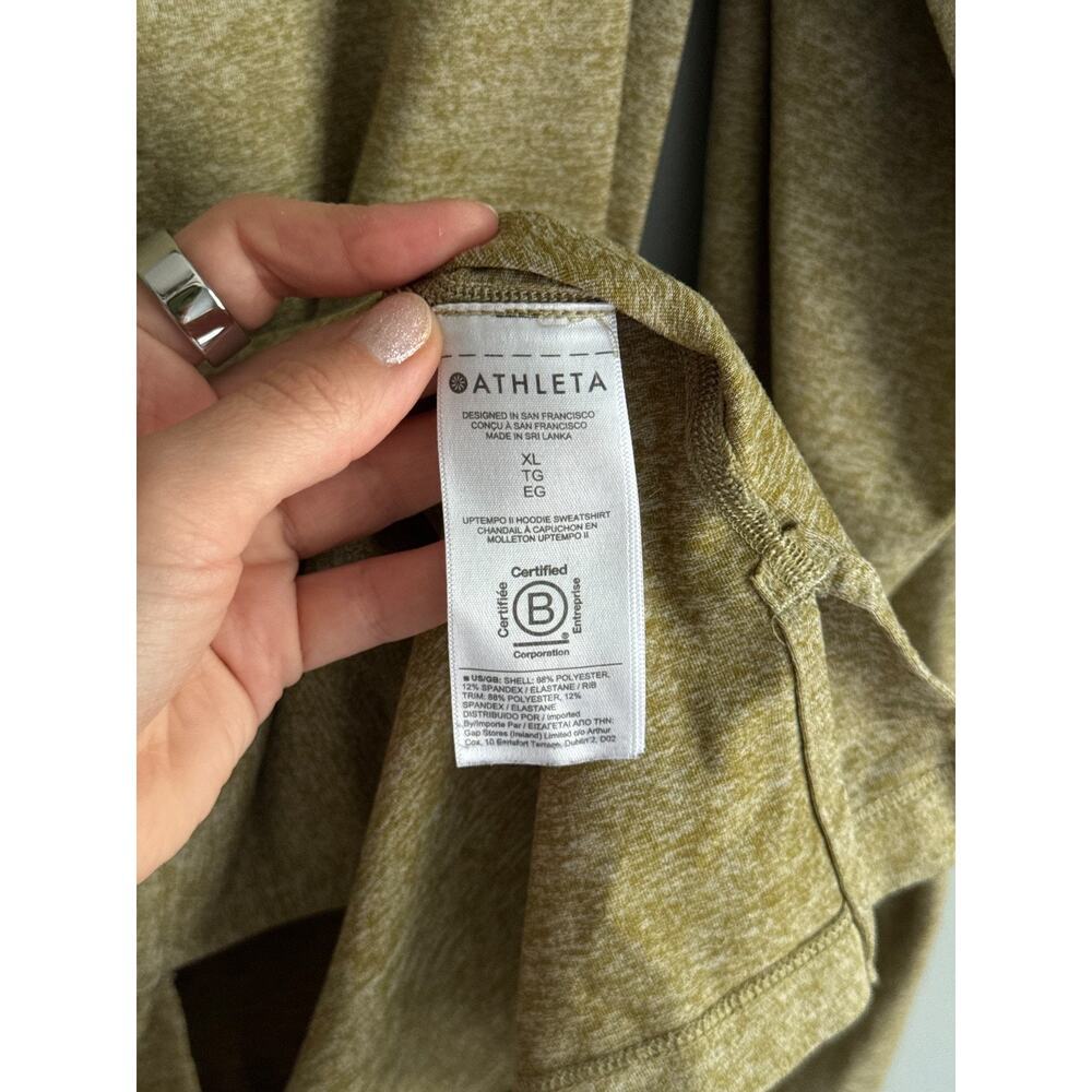Athleta Uptempo II Hoodie Sweatshirt Women XL Olive Green Athleisure Gorpcore - Picture 3 of 7